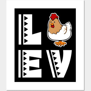 Cute love chicken t shirt funny chicken lover gifts for kids Posters and Art